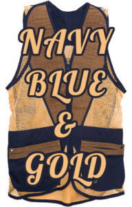 Tradition Skeet Vest Navy Blue & Gold Labelled