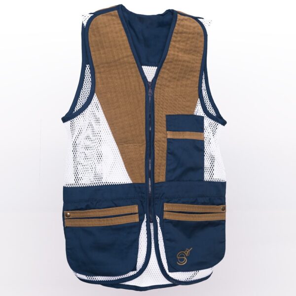 Tradition Skeet Vest in White and Navy