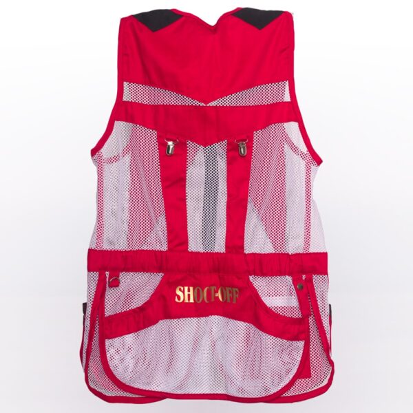 Tradition Skeet Vest in White and Red Back