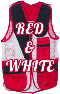 Tradition Skeet Vest Red & White Labelled