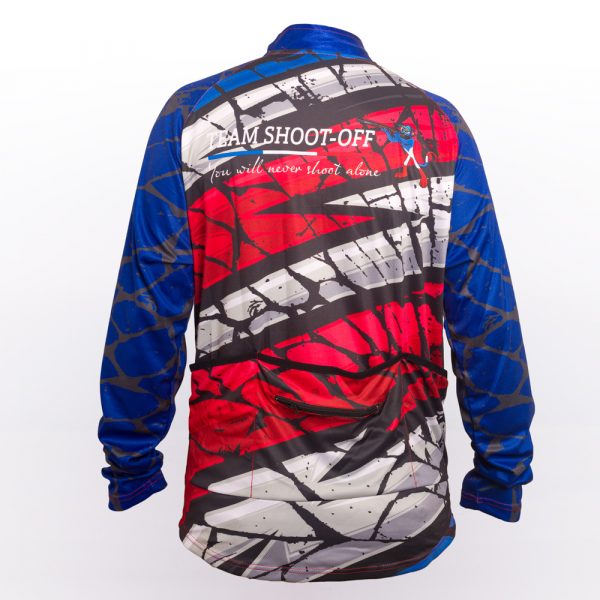 ShootWear Jersey Blue, White and Red Back